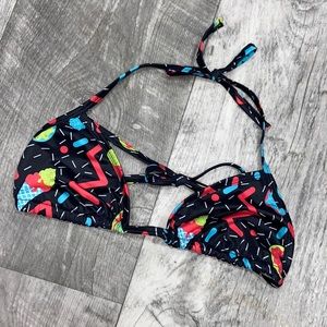 FeedMeFightMe Donuts & Ice Cream Print Bikini Top Only